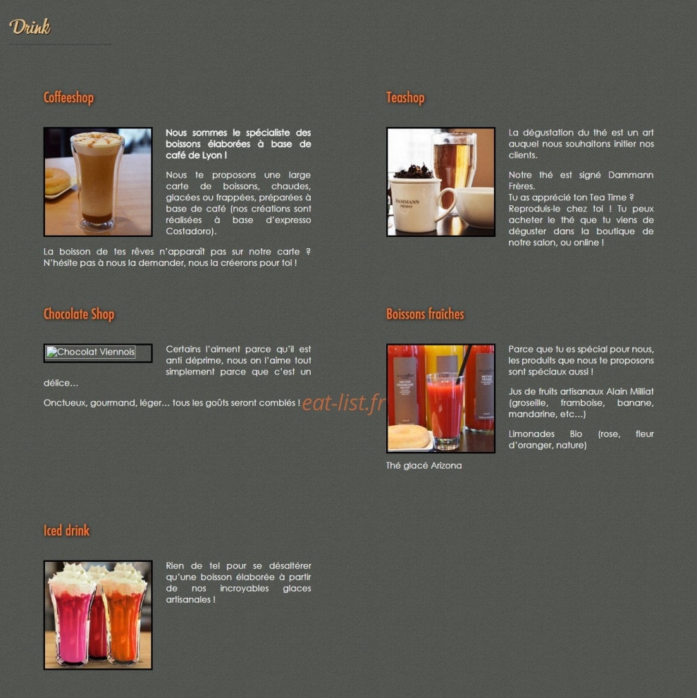 Café J'Adore — carte page 1