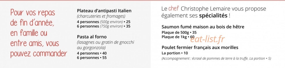Chez Carlo — carte page 1