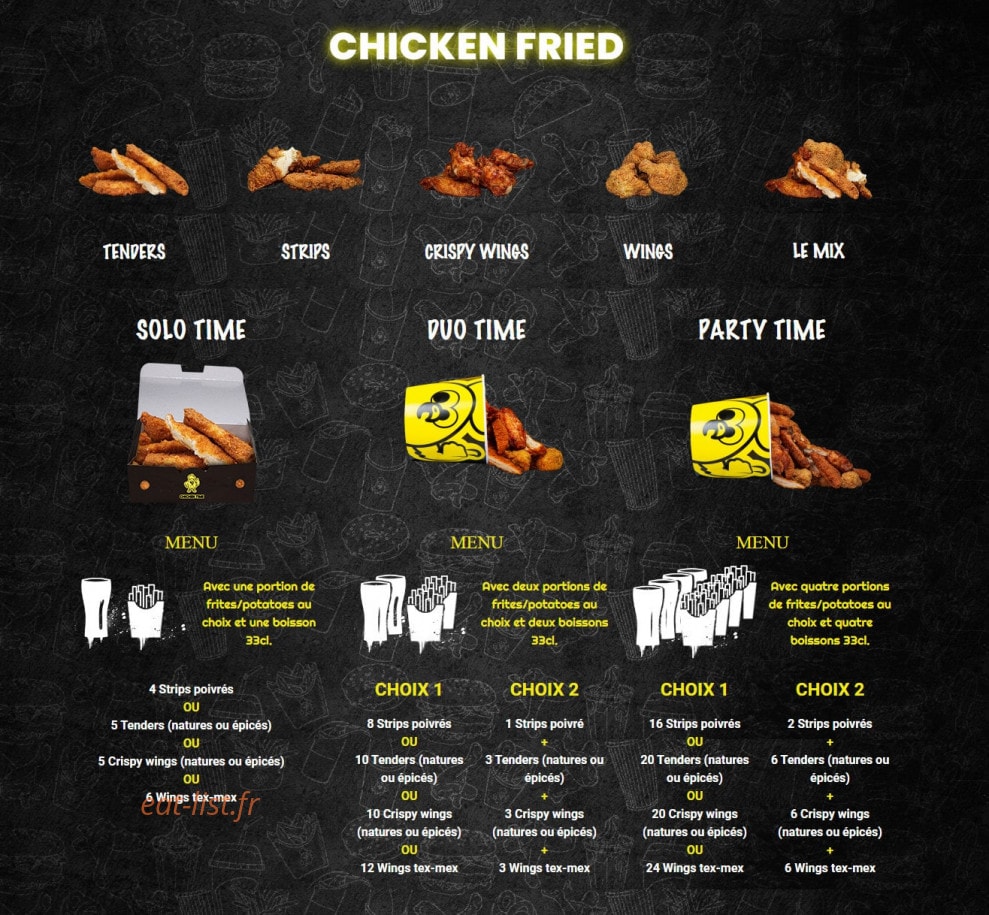 Chicken Time — carte page 1