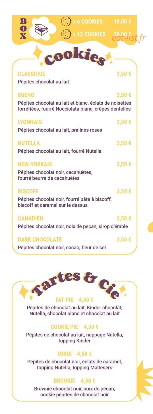 Coney Cookies — carte page 4