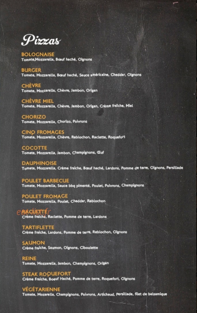 Dam's Pub — carte page 1