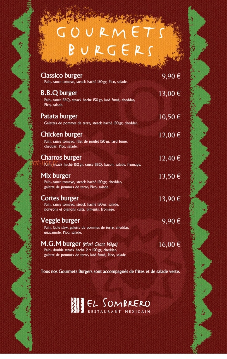 El Sombrero — carte page 5