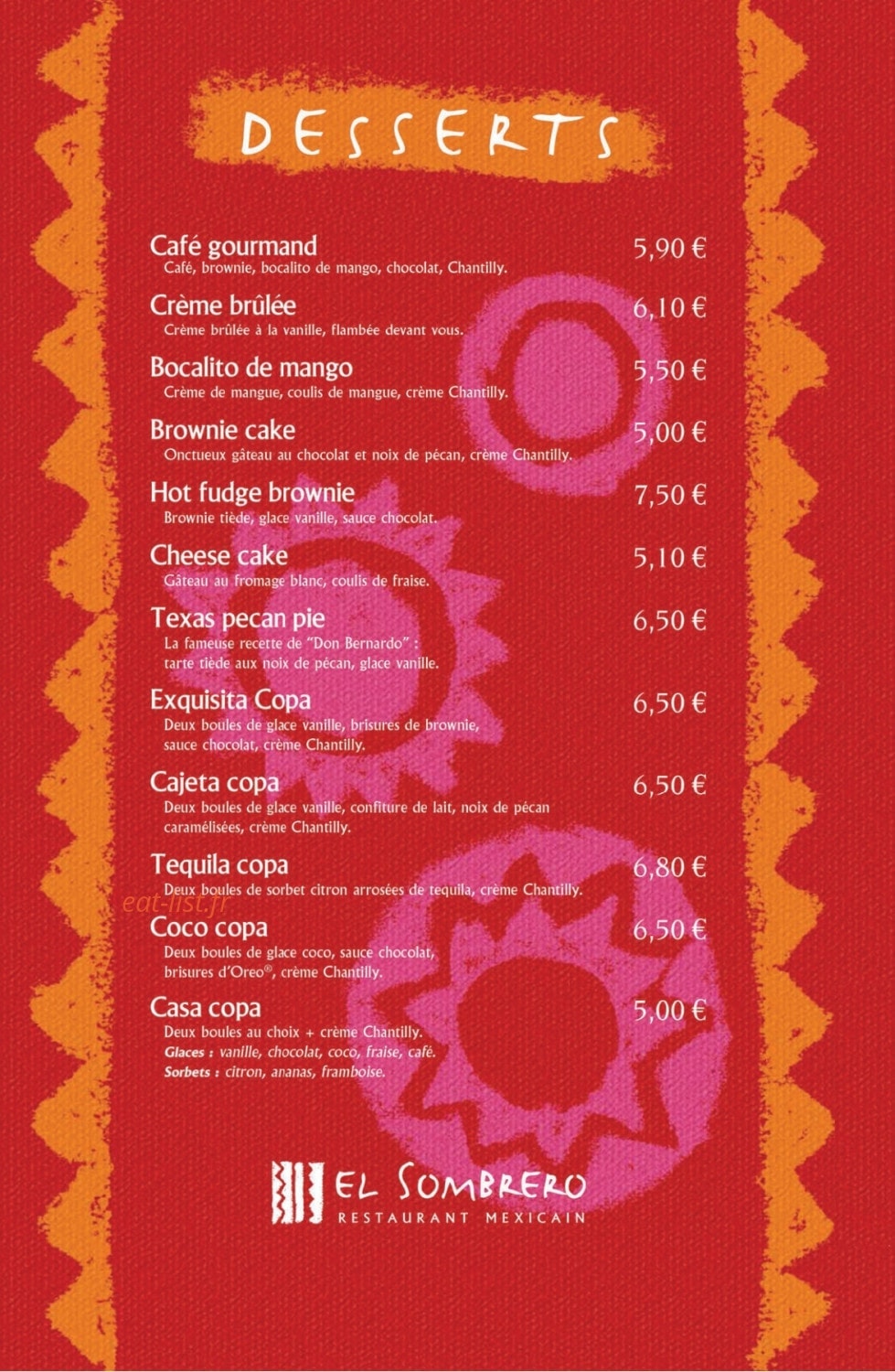El Sombrero — carte page 6