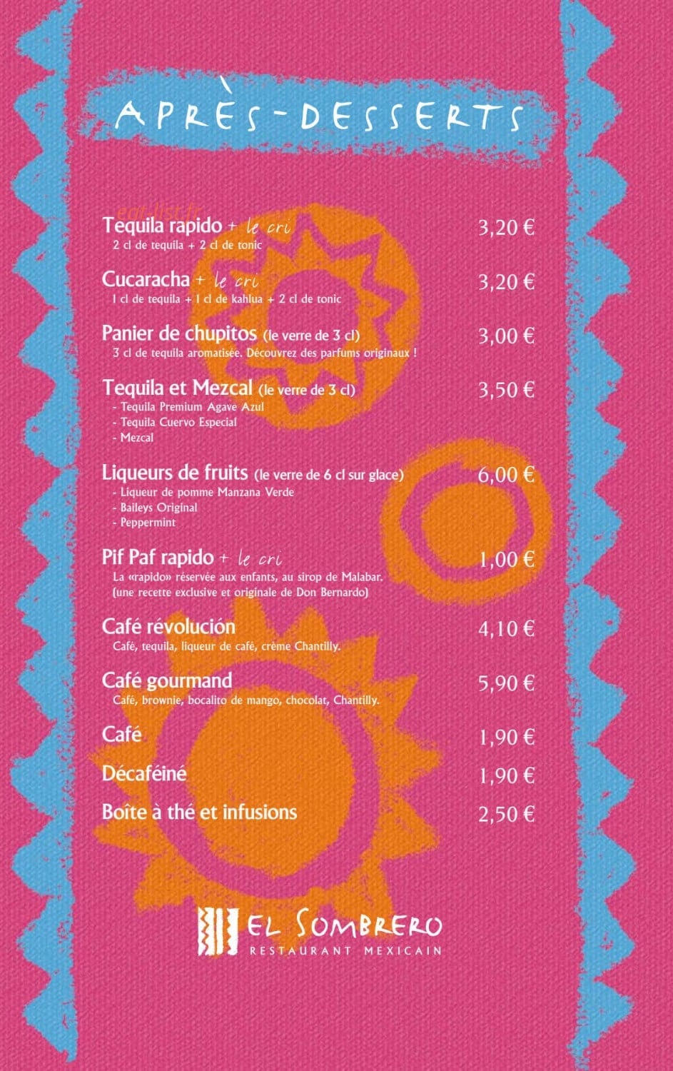 El Sombrero — carte page 7