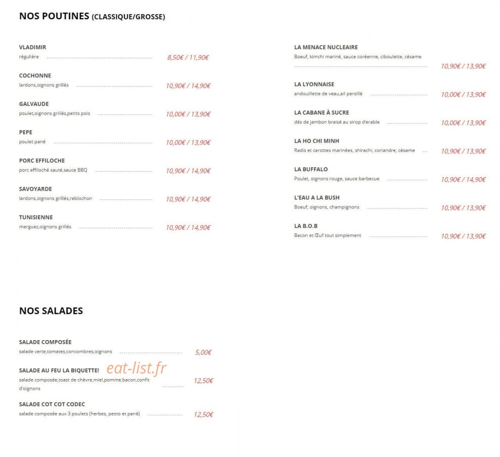 Frite Alors — carte page 2