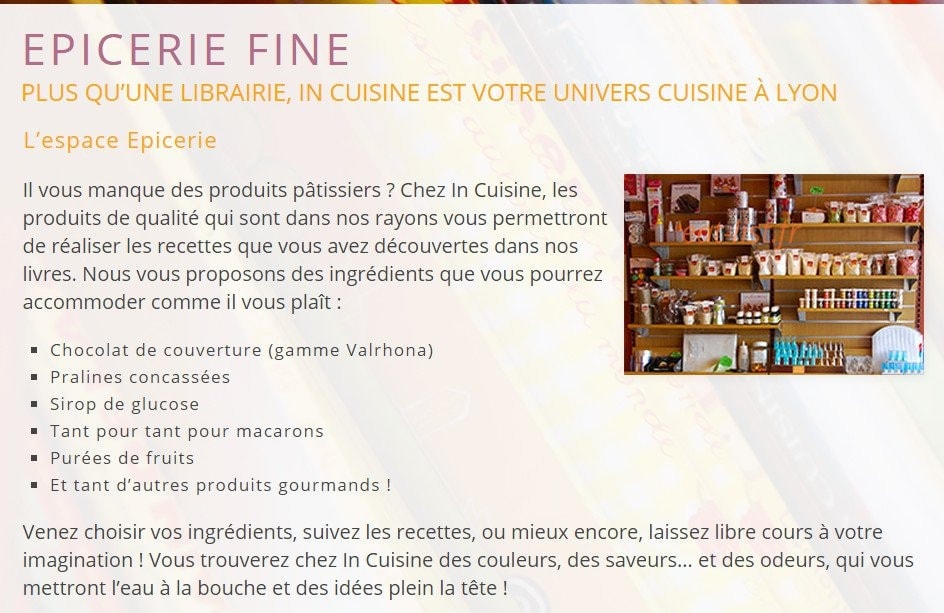 In Cuisine — carte page 1