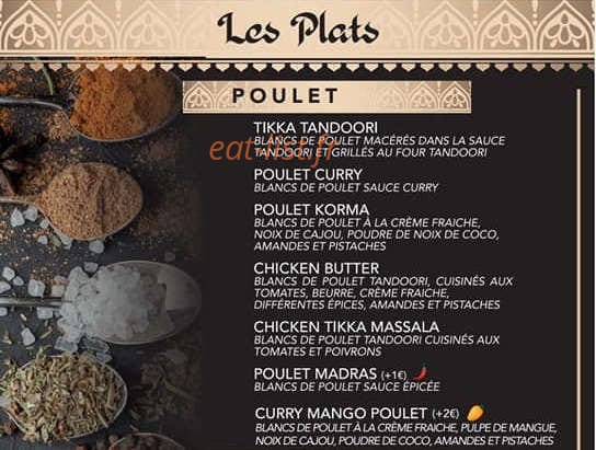 Indian Eats — carte page 3