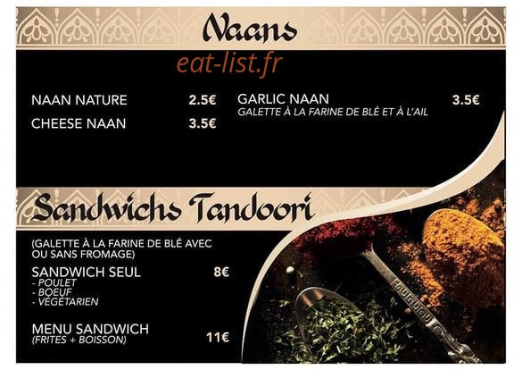 Indian Eats — carte page 5