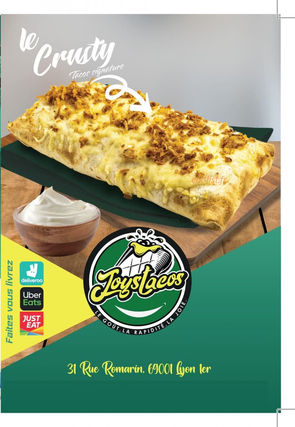 Joys Tacos — carte page 1
