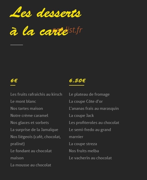 L'Entrecôte — carte page 2