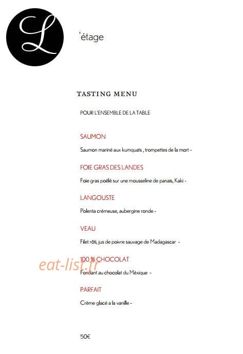 L'Etage — carte page 2