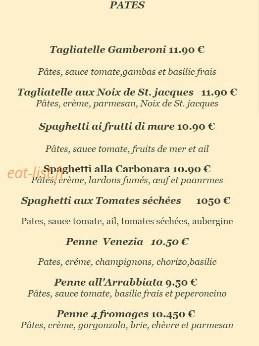 La Focaccia — carte page 2