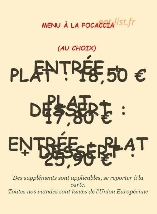 La Focaccia — carte page 7