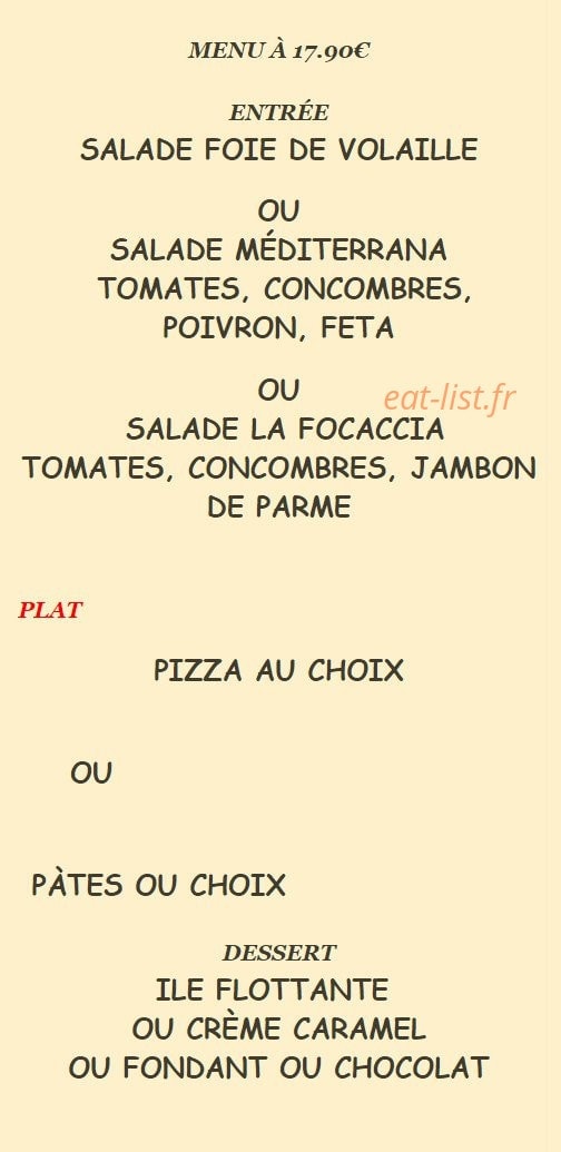 La Focaccia — carte page 8