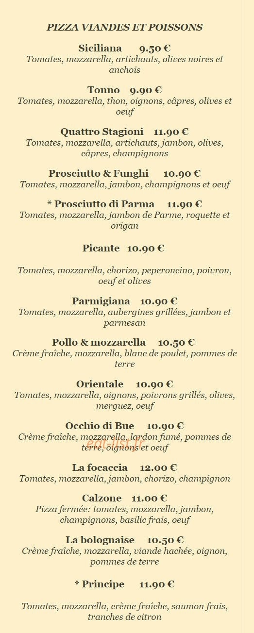 La Focaccia — carte page 4