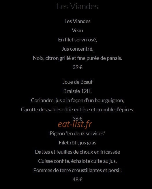 La Quintessence — carte page 3