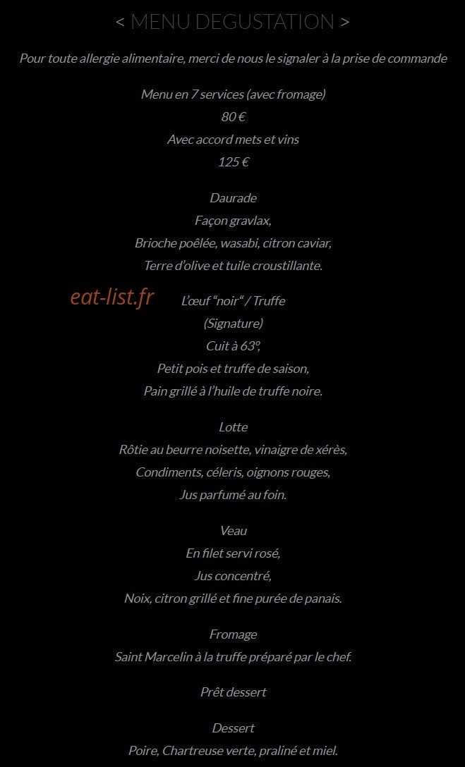 La Quintessence — carte page 7