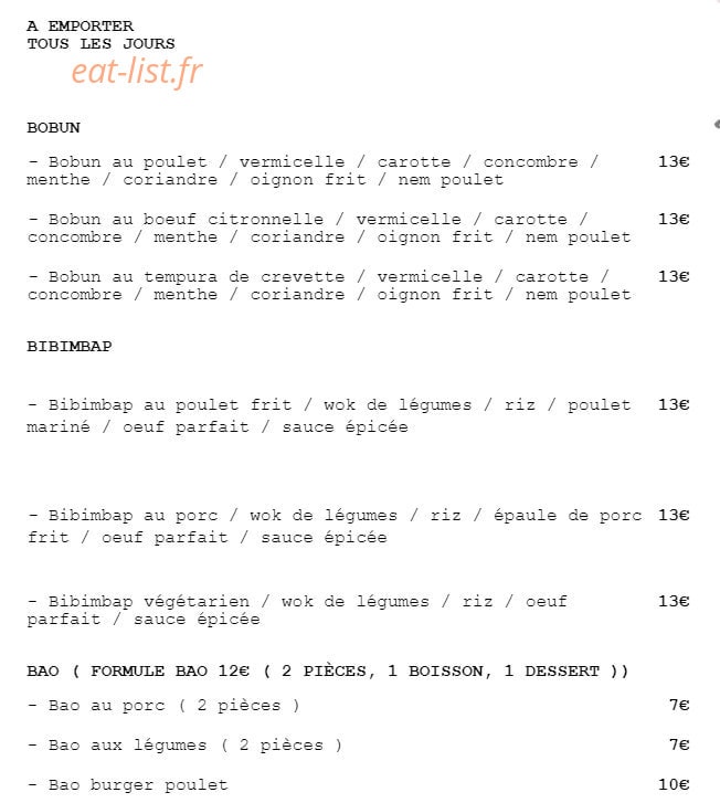 La Table Wei — carte page 4