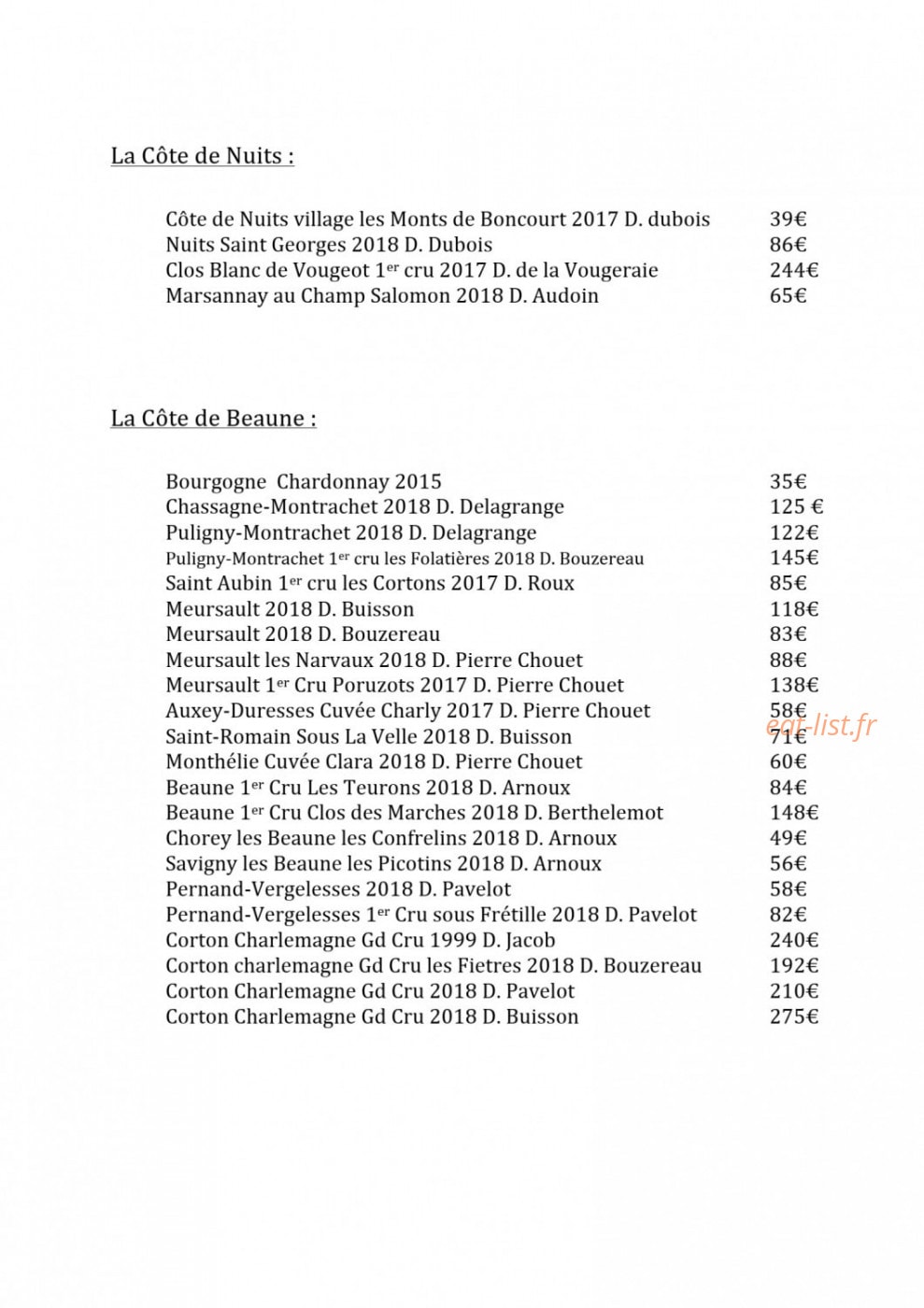 Le Comptoir Bourguignon — carte page 3