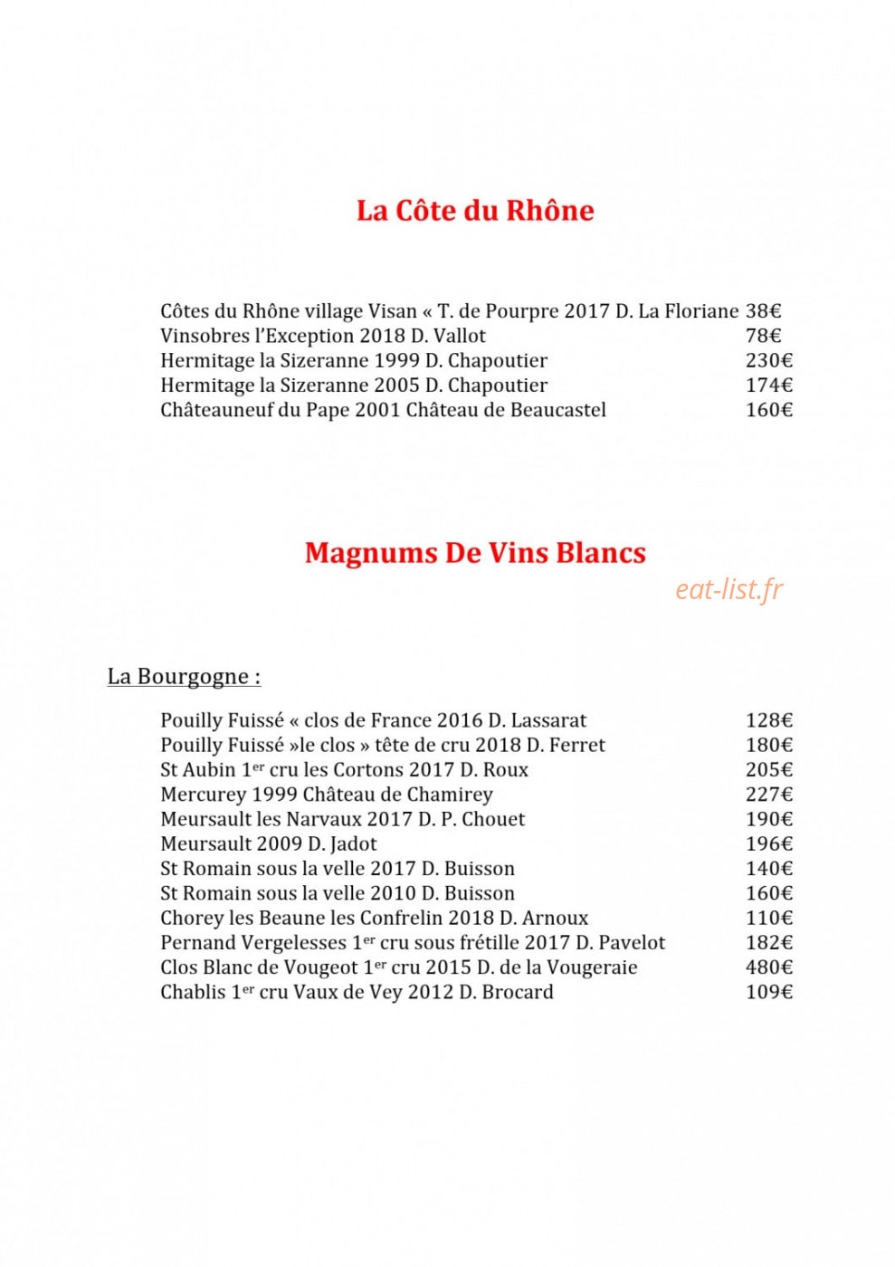 Le Comptoir Bourguignon — carte page 7