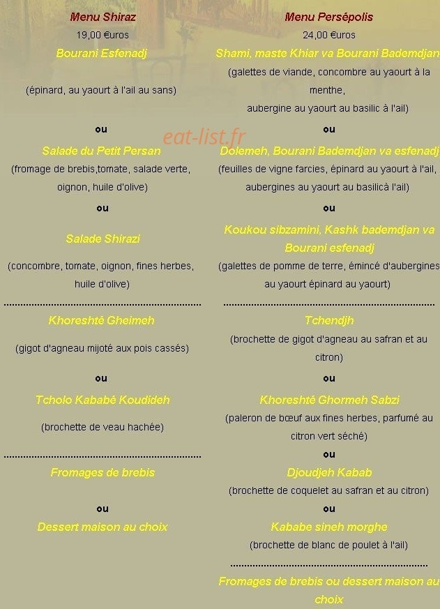 Le Petit Persan — carte page 3