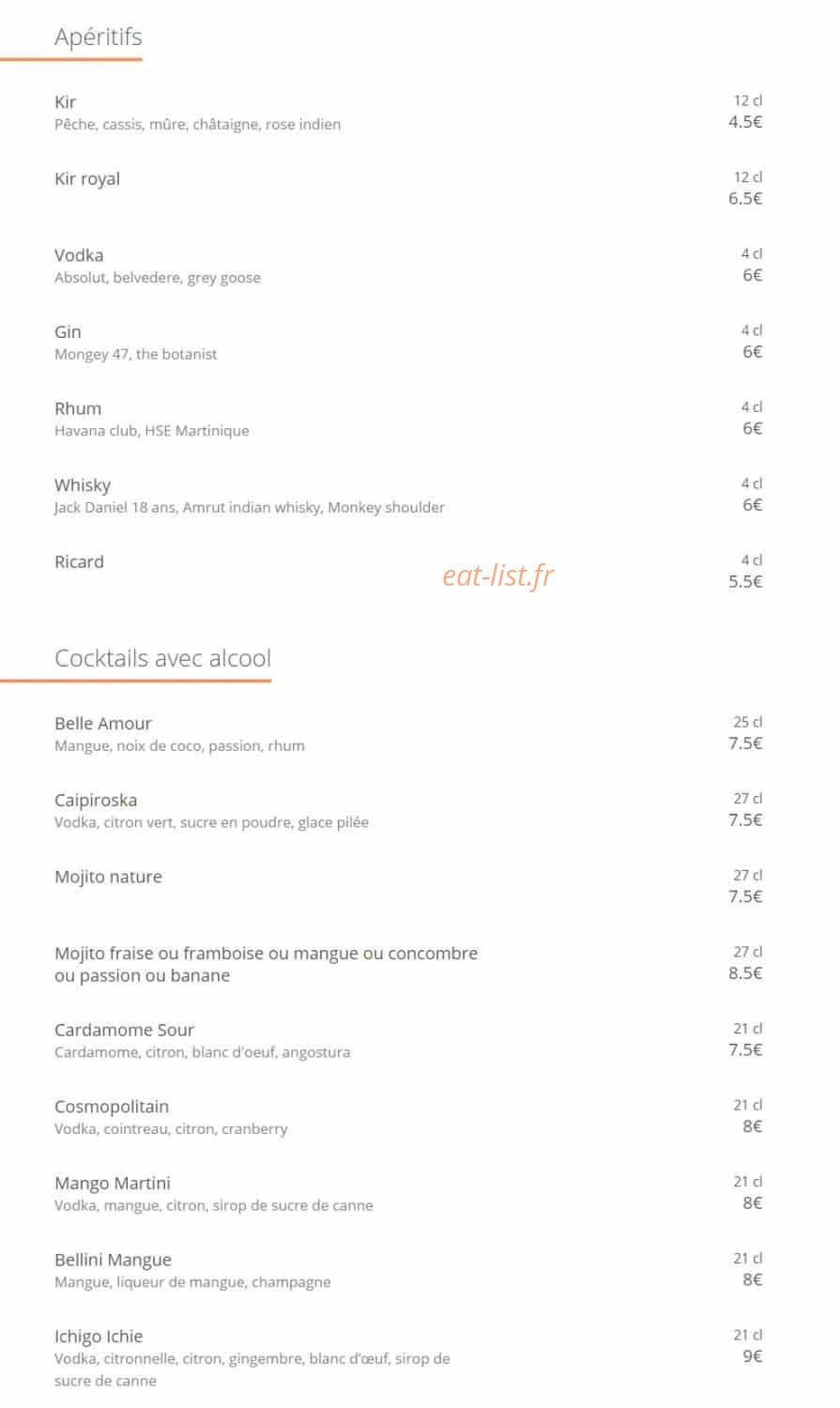 Le Taj Indien — carte page 7