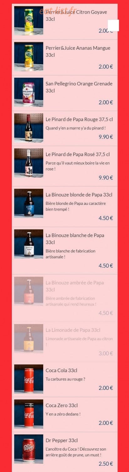 Les Burgers de Papa — carte page 7