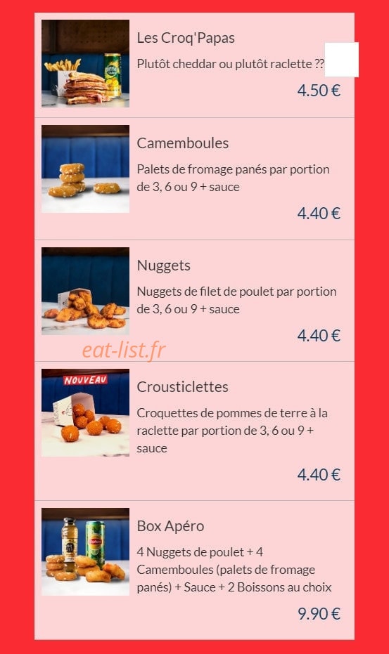 Les Burgers de Papa — carte page 4