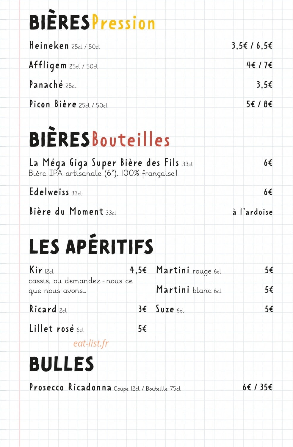 Les Fils à Maman — carte page 16