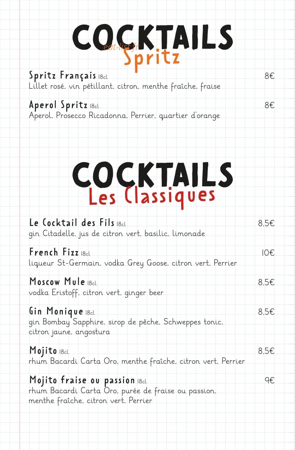Les Fils à Maman — carte page 15