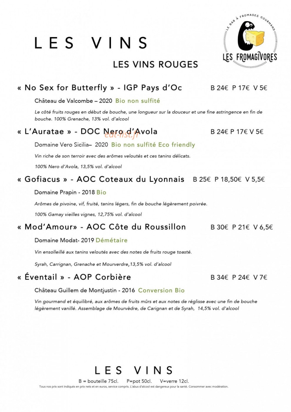 Les Fromagivores — carte page 5