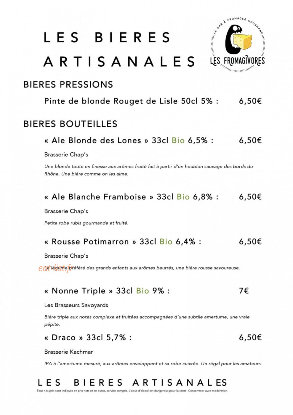 Les Fromagivores — carte page 8