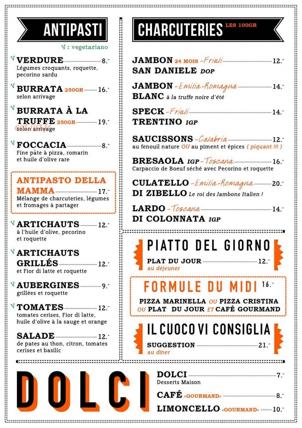 Mamma osteria — carte page 1