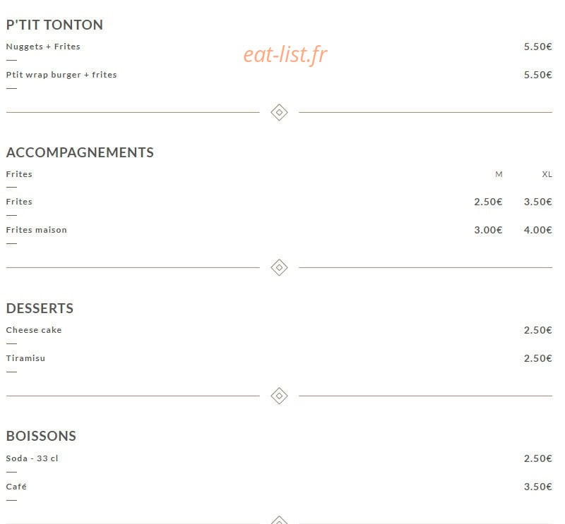 Ô tontons burger — carte page 6