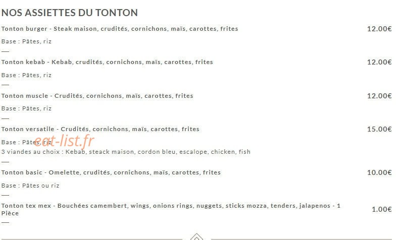 Ô tontons burger — carte page 4