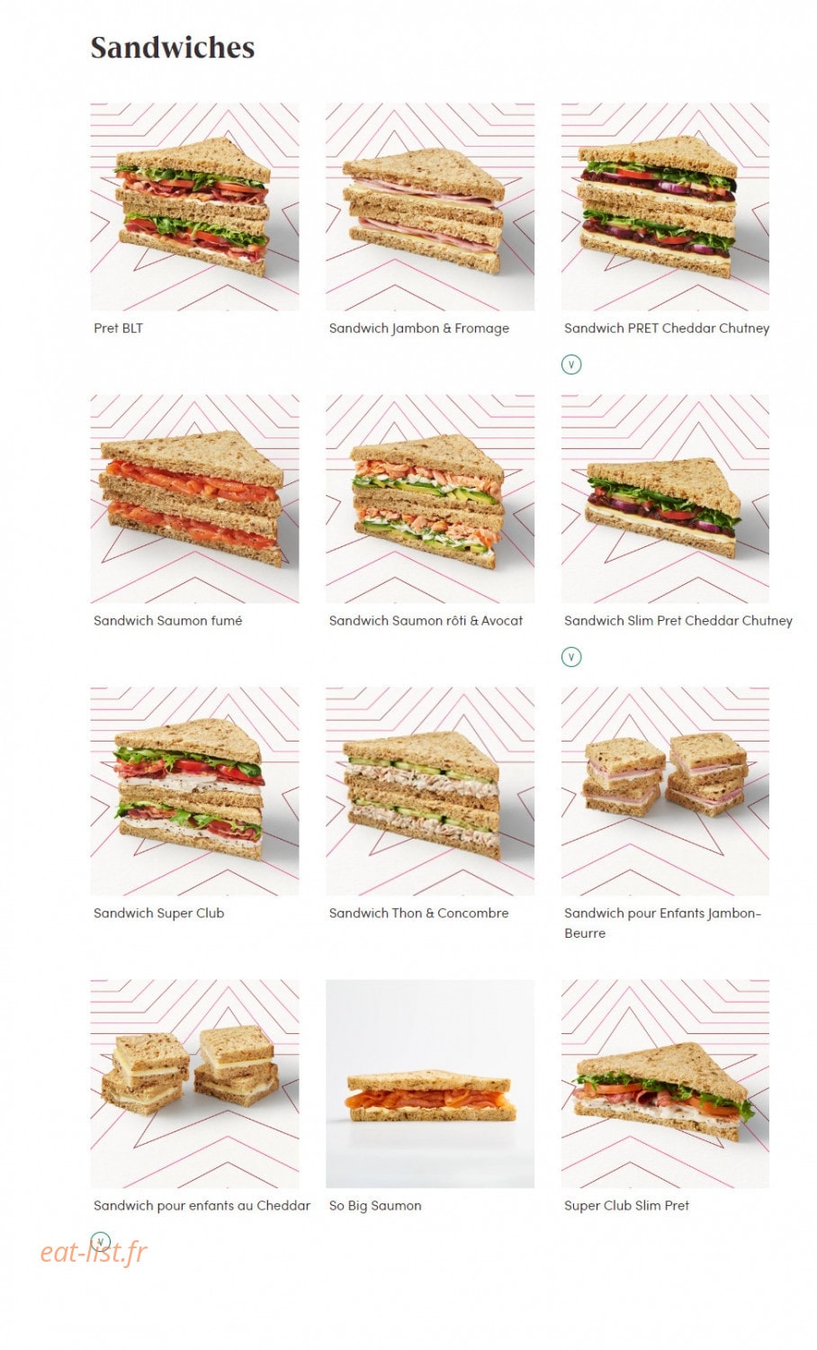 Pret A Manger — carte page 6