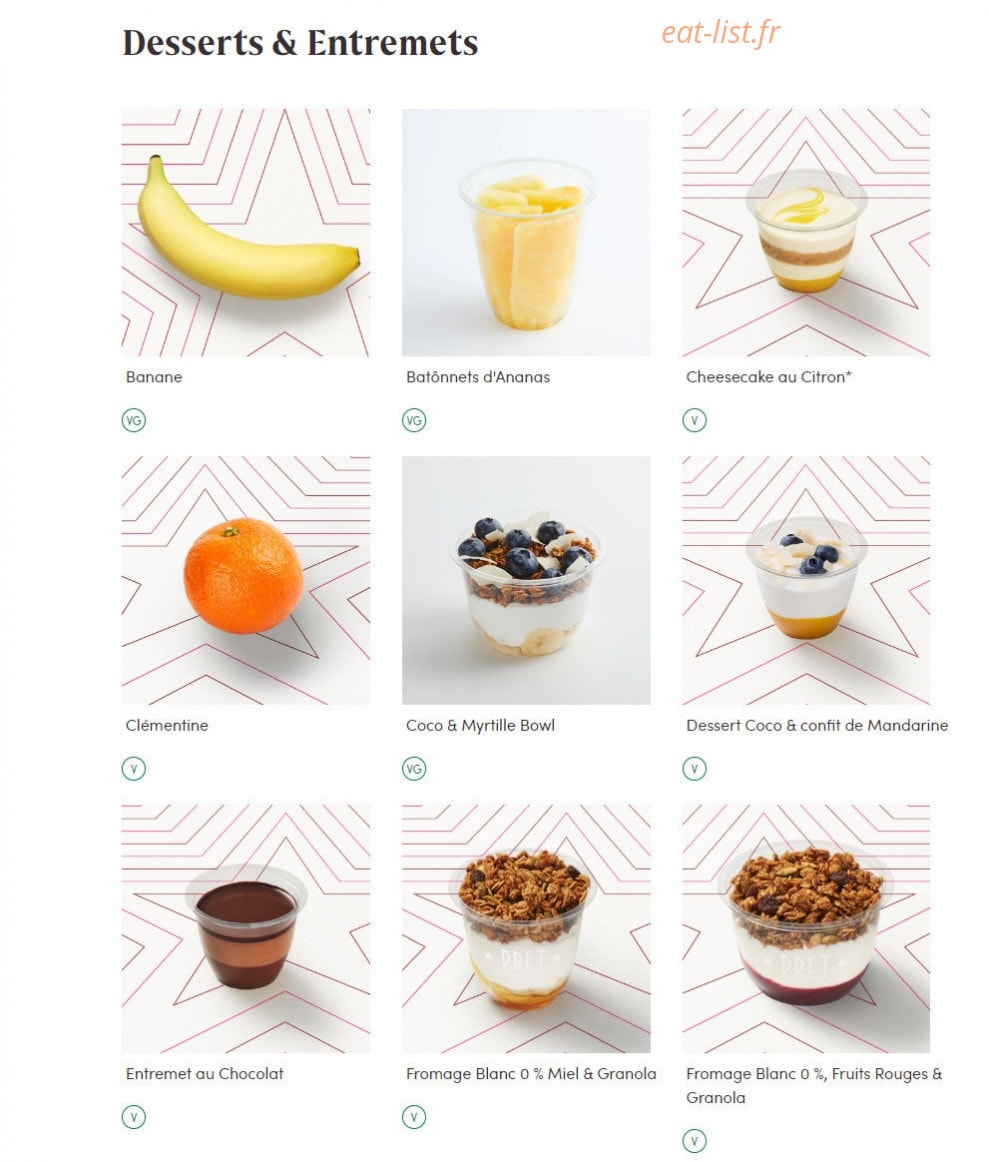 Pret A Manger — carte page 11