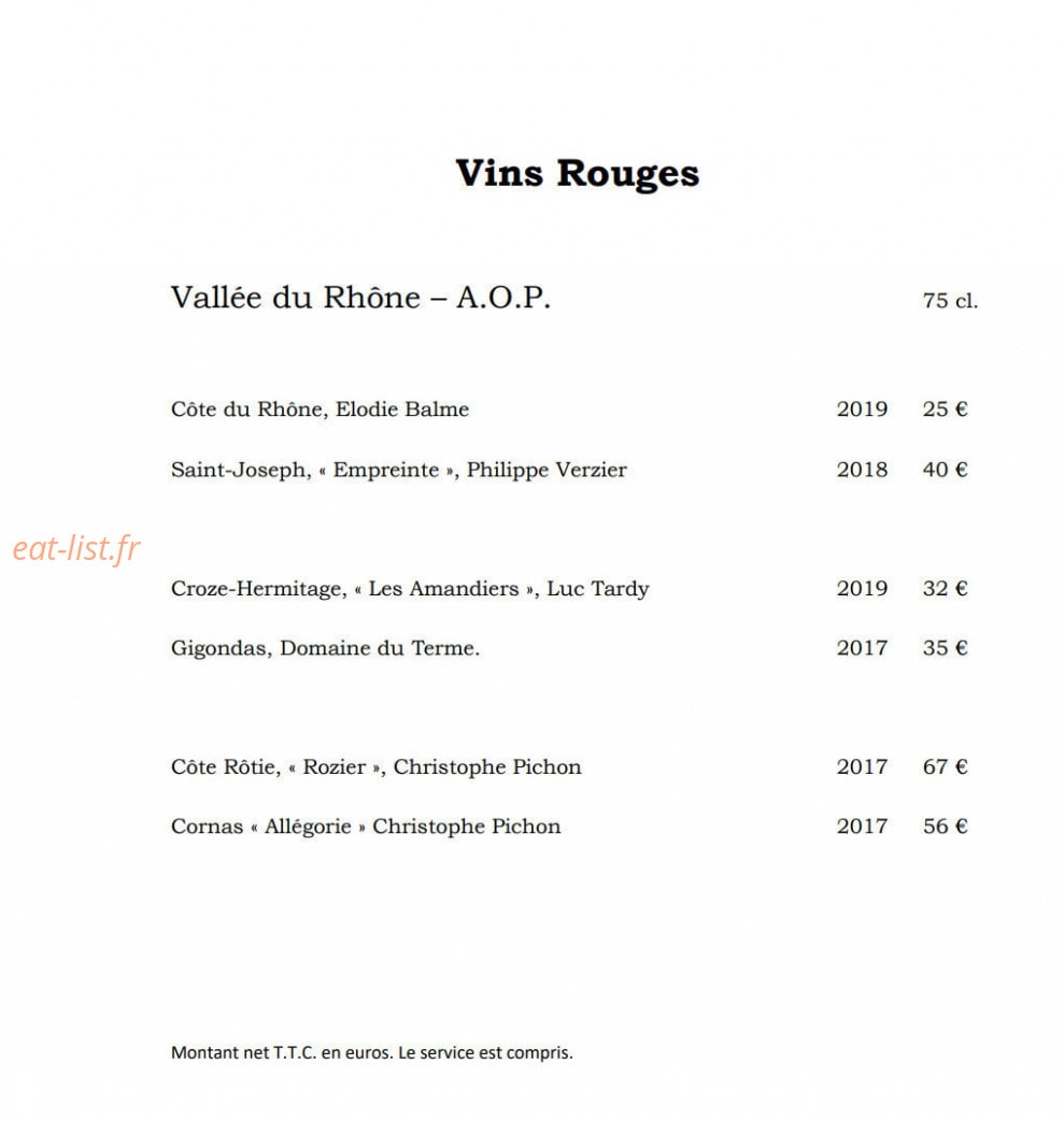 Restaurant Albert — carte page 5