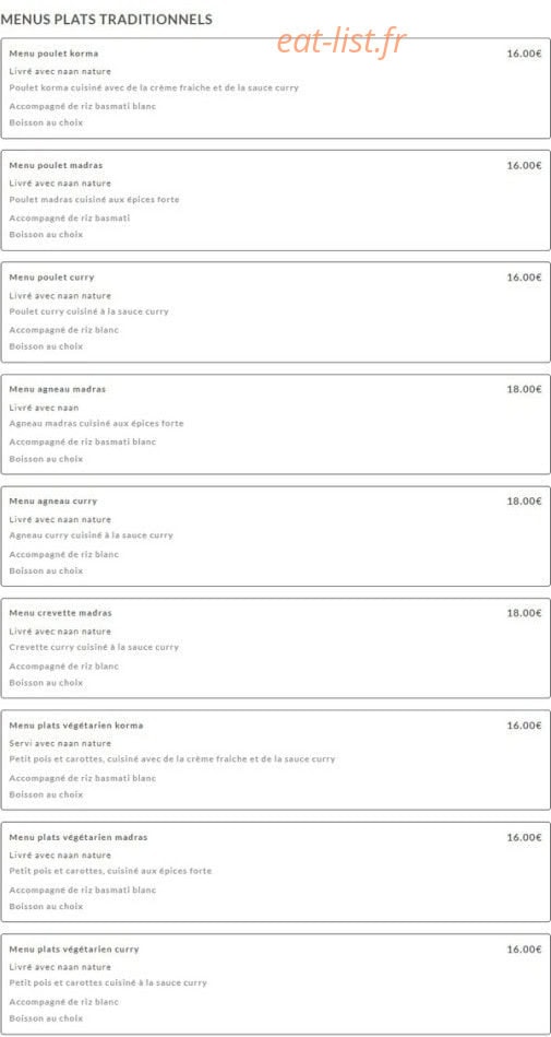 Royal Tandoori — carte page 3