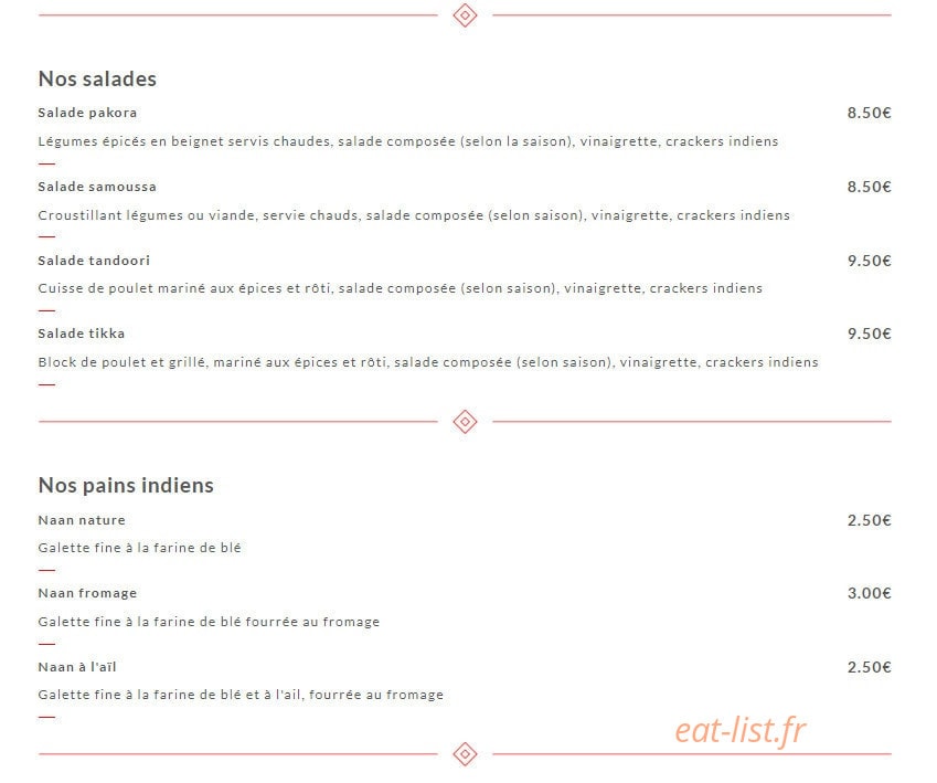 Tandoor — carte page 3