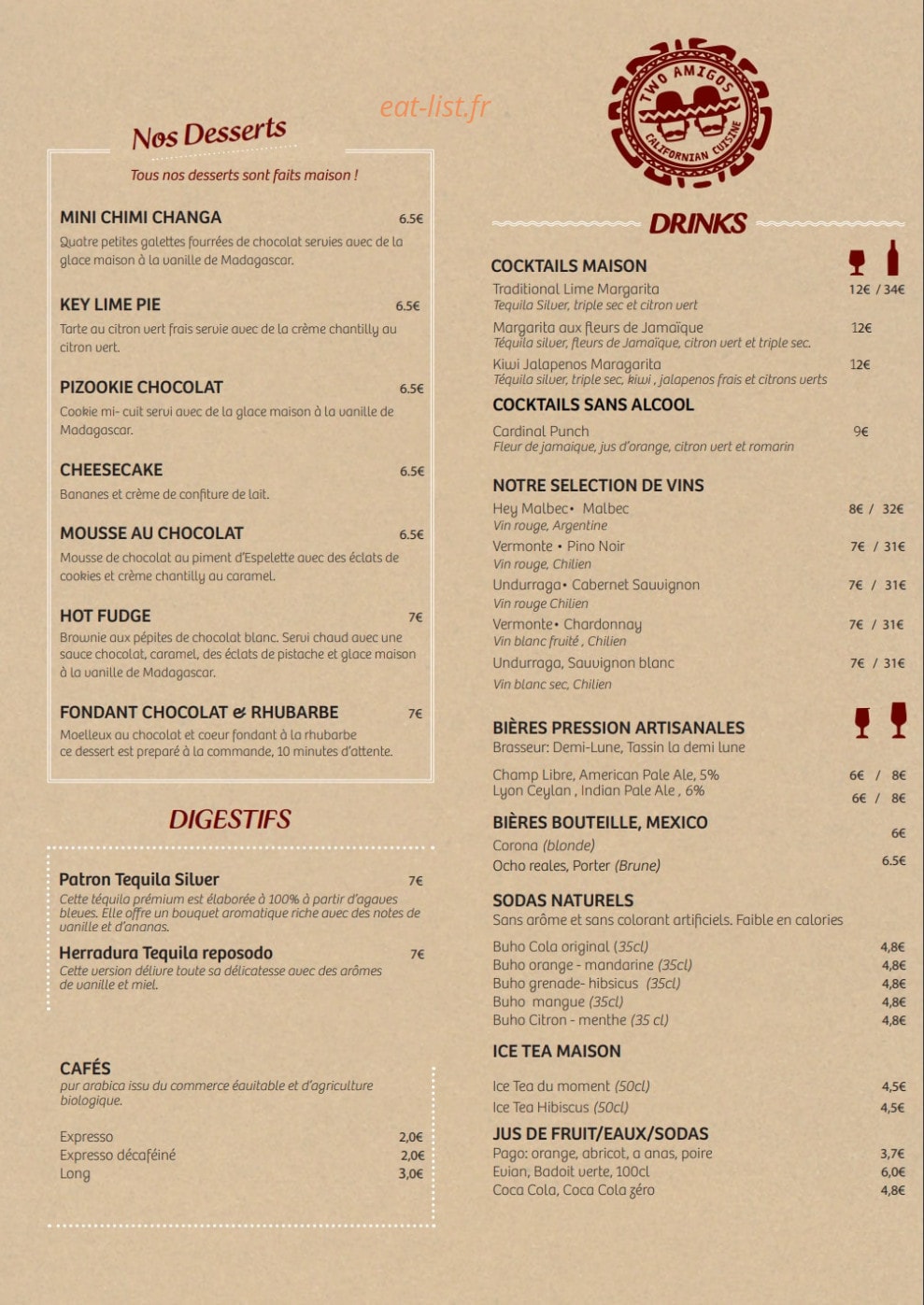 Two Amigos — carte page 1