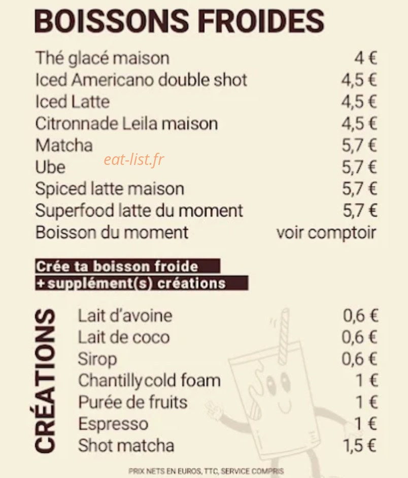 Velica Coffee Shop — carte page 4
