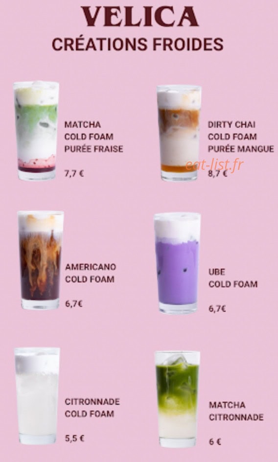 Velica Coffee Shop — carte page 2