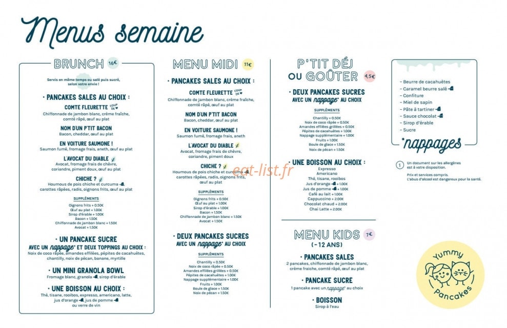 Yummy Pancakes — carte page 2