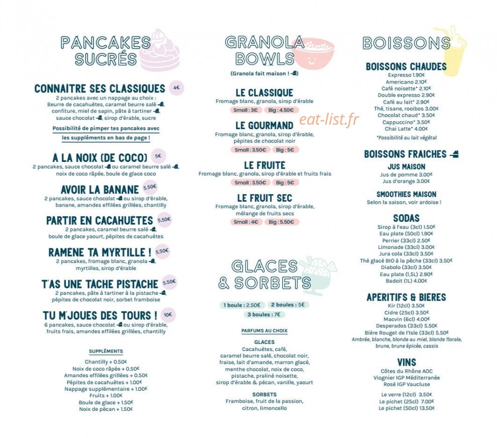 Yummy Pancakes — carte page 4