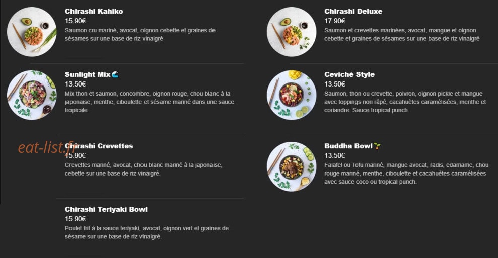 Aï Poke — carte page 4