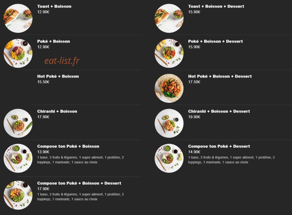 Aï Poke — carte page 1