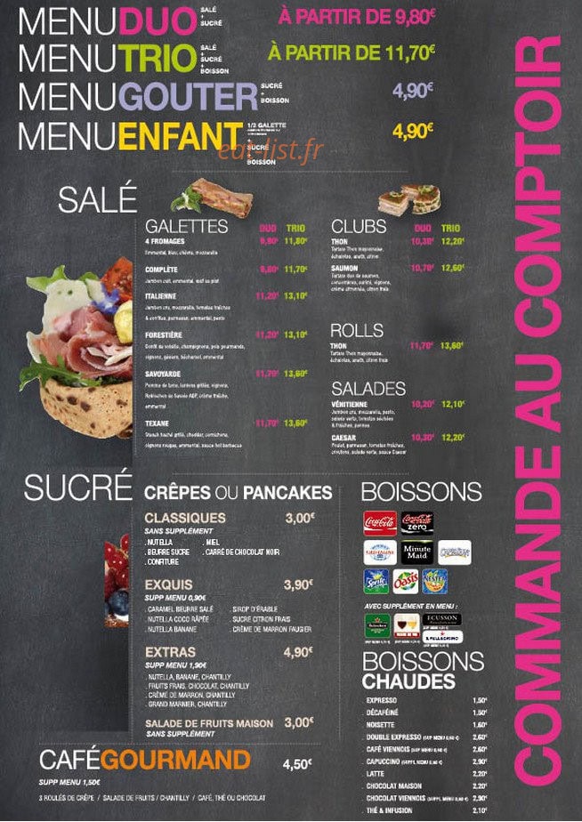 Amélie Crêpes — carte page 1