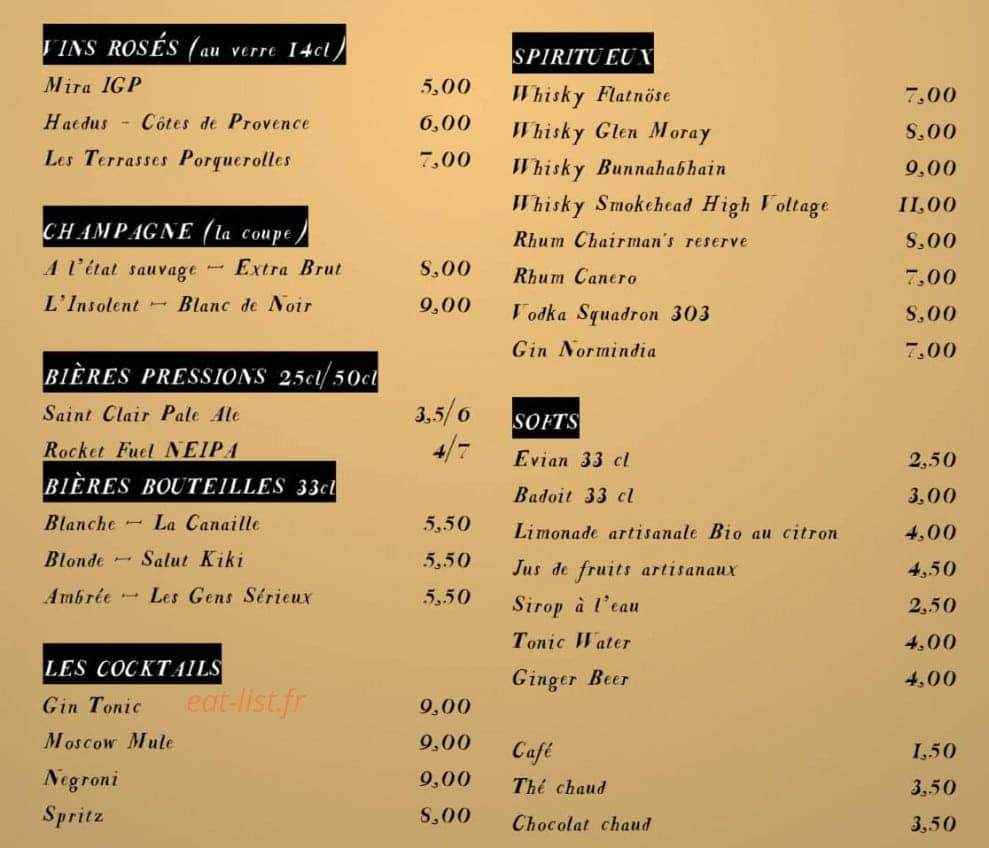 Au Pot De Vin — carte page 2