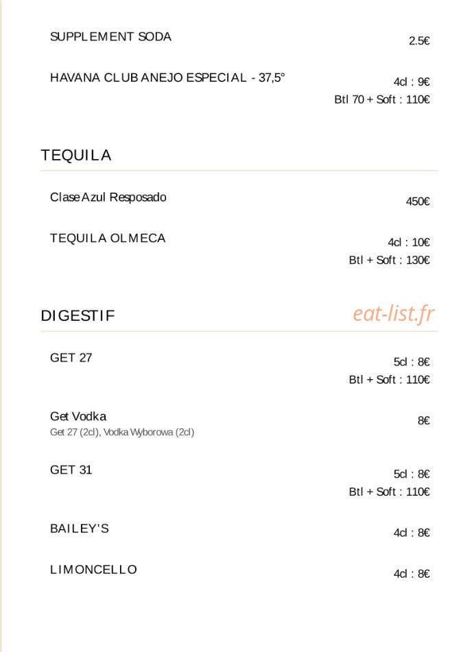 Bar Justin — carte page 2
